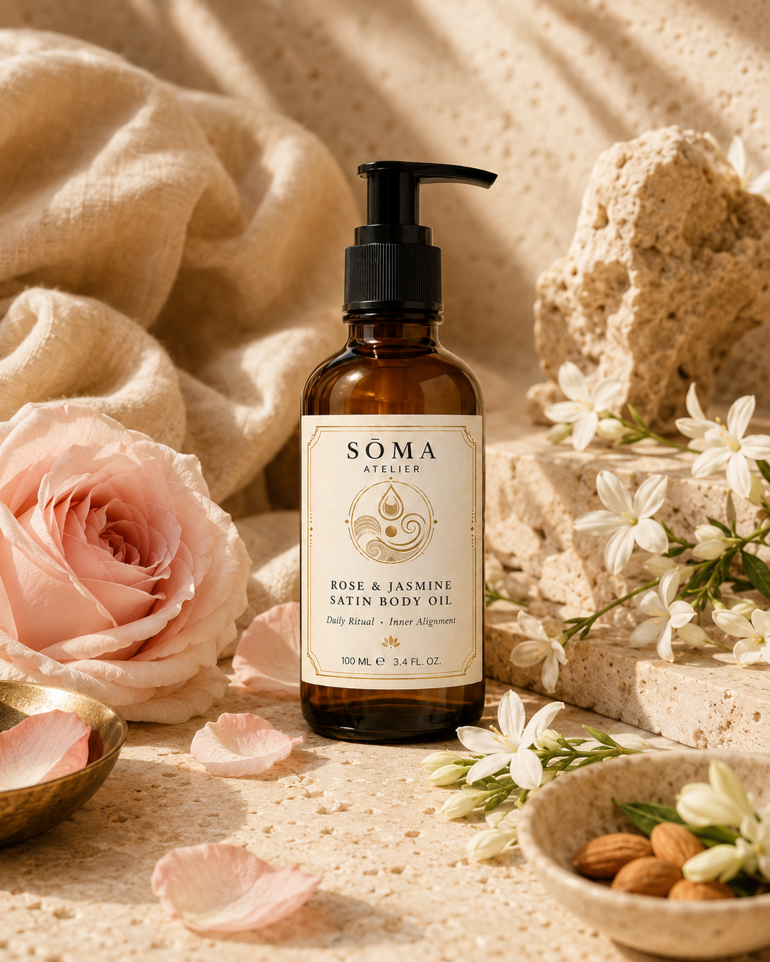 SŌMA Atelier — Rose & Jasmine Satin Body Oil — 04-ingredients