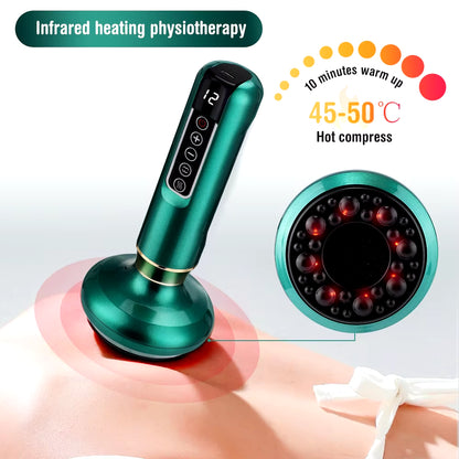 Electric Cupping Massager Vacuum Suction Cup Guasha anti Cellulite Beauty Health Scraping Infrared Heat Slimming Massage