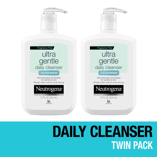 (2 Pack)  Fragrance Free Ultra Gentle Foaming Face Wash, 12 Fl. Oz